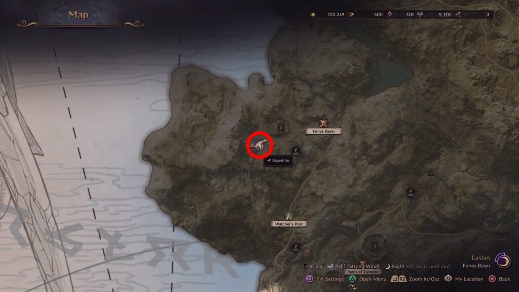 Gigantrite on map