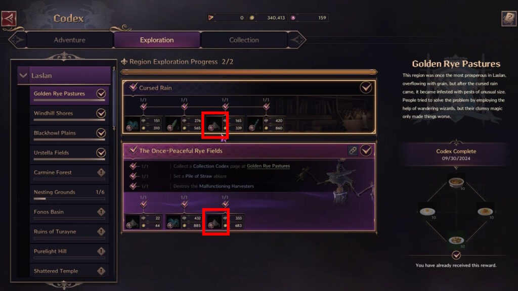 Example of Magic Powder as a quest reward