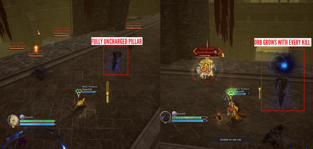 Throne & Liberty blue pillar that spawns dark specter