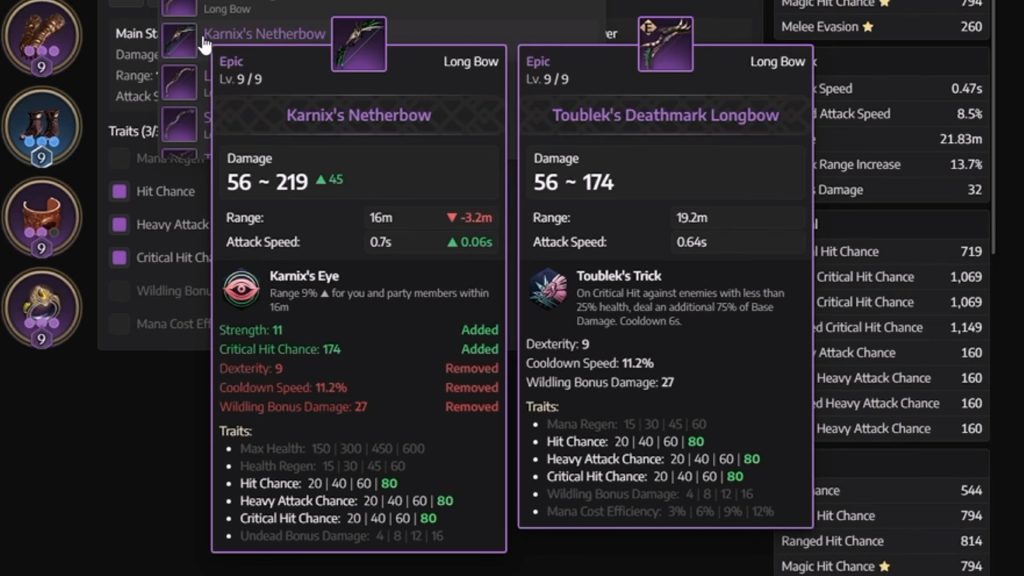 Comparison Stats | Throne and Liberty: Which Is the Best Bow? (Toublek or Karnix)