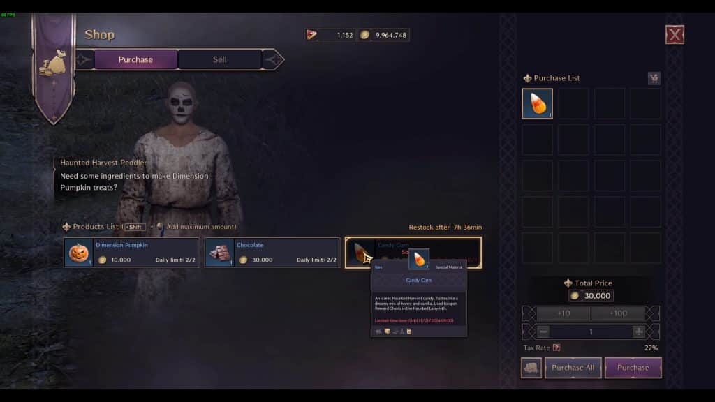 Haunted Harvest Peddler | Throne & Liberty: Where to Find Halloween Vendor Event Merchant & How to Use Halloween Currency