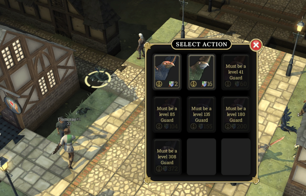 Brighter Shores past action menu