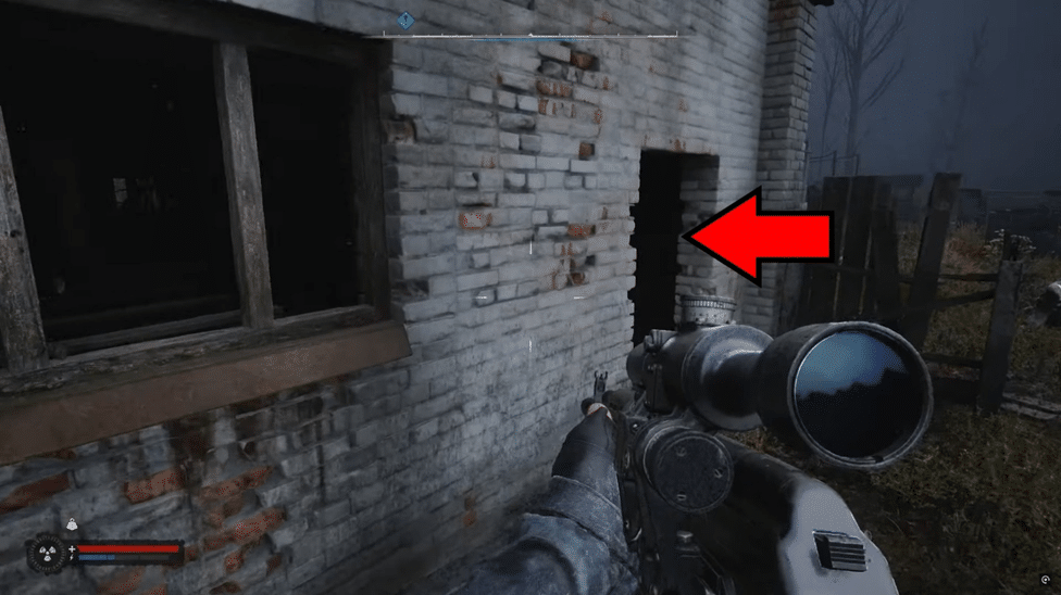 Entrance to abandoned building in Stalker 2