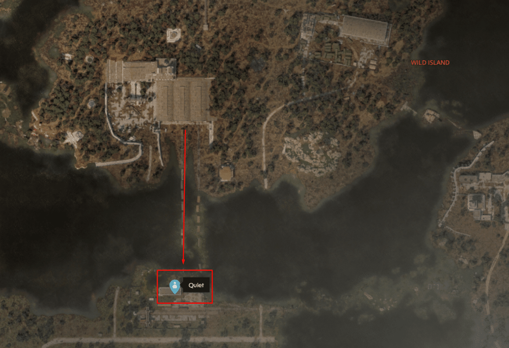 STALKER 2 wild island map with directions to Quiet from Noontide Shelter