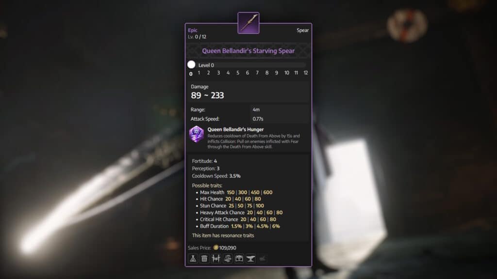 Queen Bellandir's Starving Spear