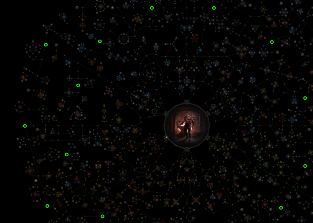 POE 2 builder tool showing the warrior's trees
