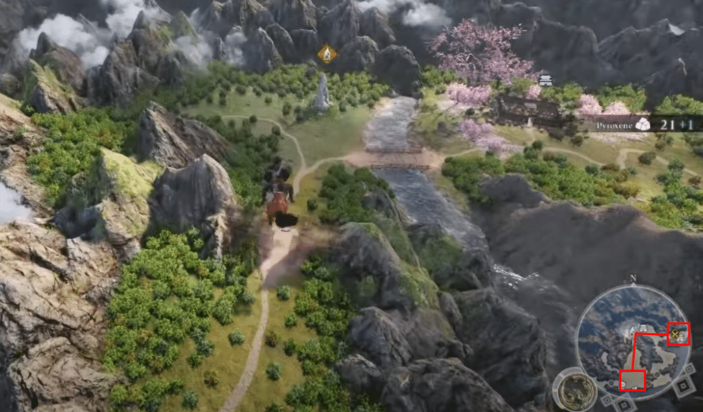 Dynasty Warriors origins player collecting pyroxene