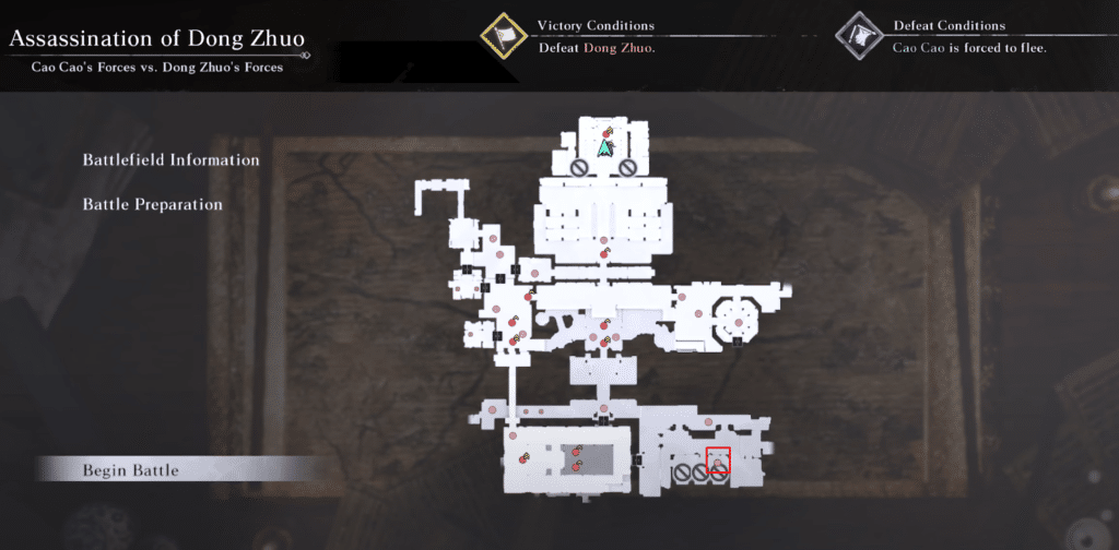 Dynasty Warriors Origins assassination of dong zhuo map