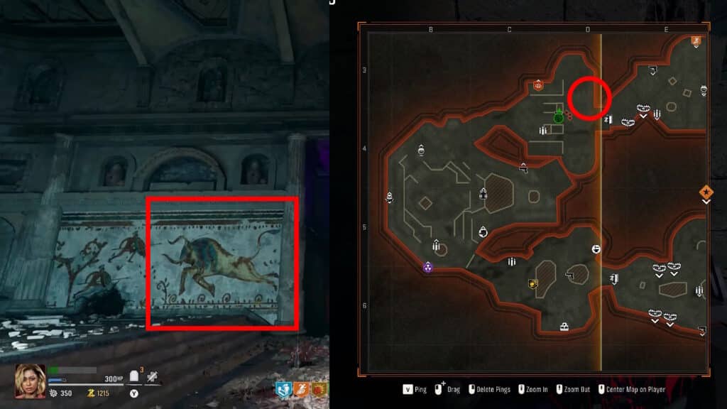 Bull Mural | Black Ops 6 Zombies - Build the Staff of Ice in The Tomb