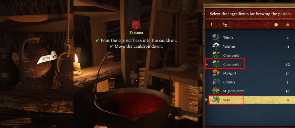 KCD2 wine location, cauldron, and inventory