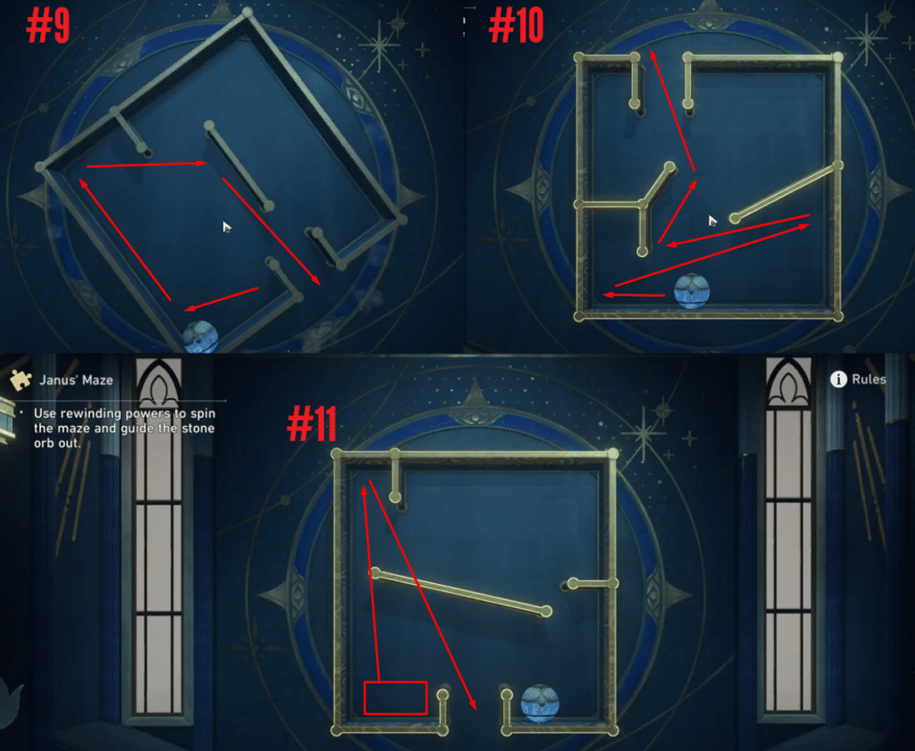 Honkai Star Rail janus maze puzzle solutions #9-11