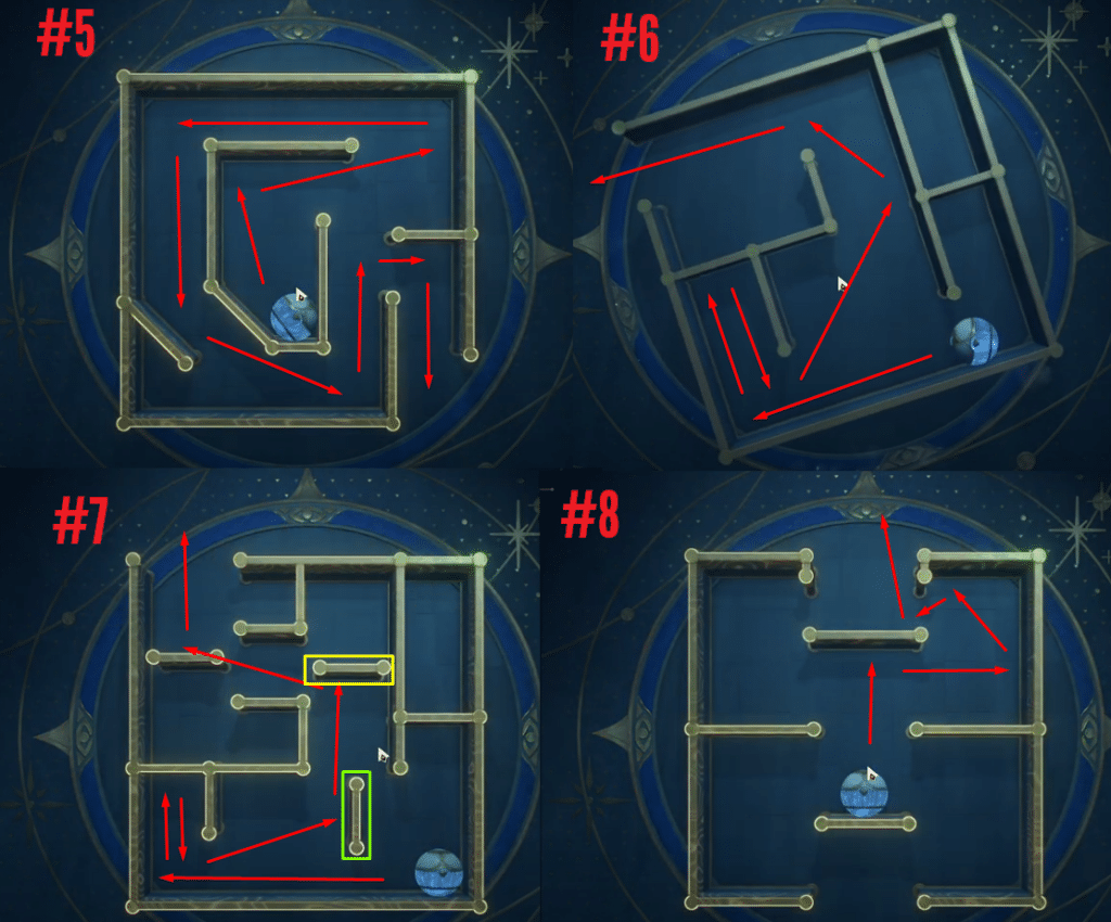 Honkai Star Rail janus maze puzzle solutions #5-8