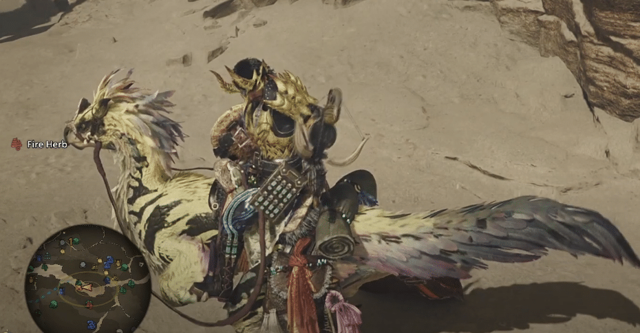 MH wilds player using seikret pouch