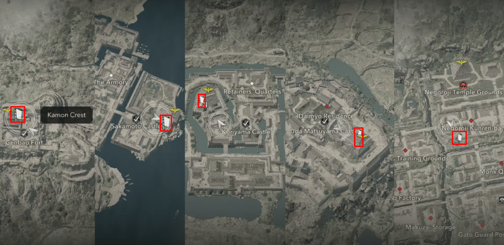 ACS locations for crests