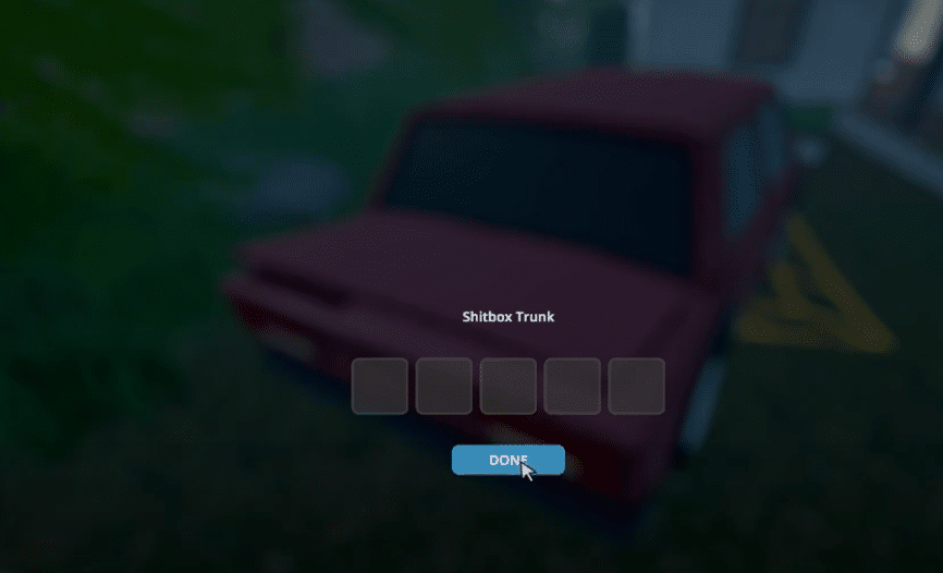 Schedule 1 car trunk inventory
