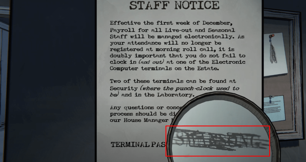 blue prince terminal password