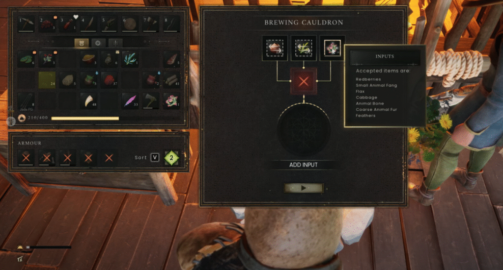 runescape dragonwilds player making a potion