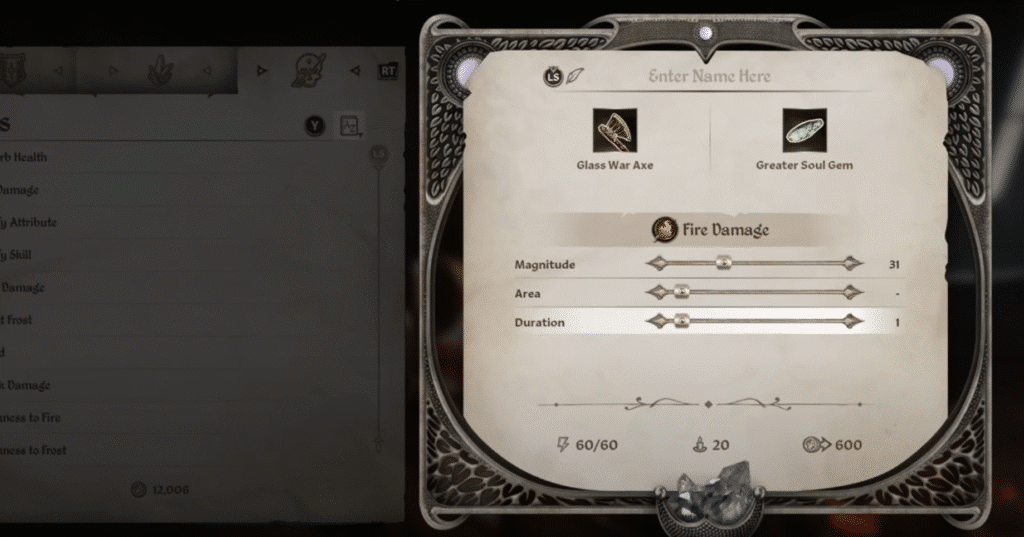 TES 4 oblivion remastered player enchanting a weapon