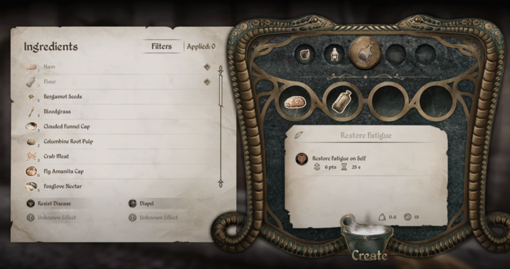 TES 4 oblivion remastered player doing alchemy
