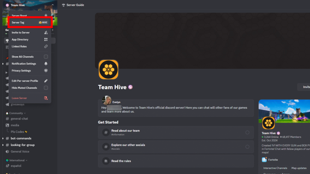 Team Hive server tag | Fortnite: 1v1 With Every Gun