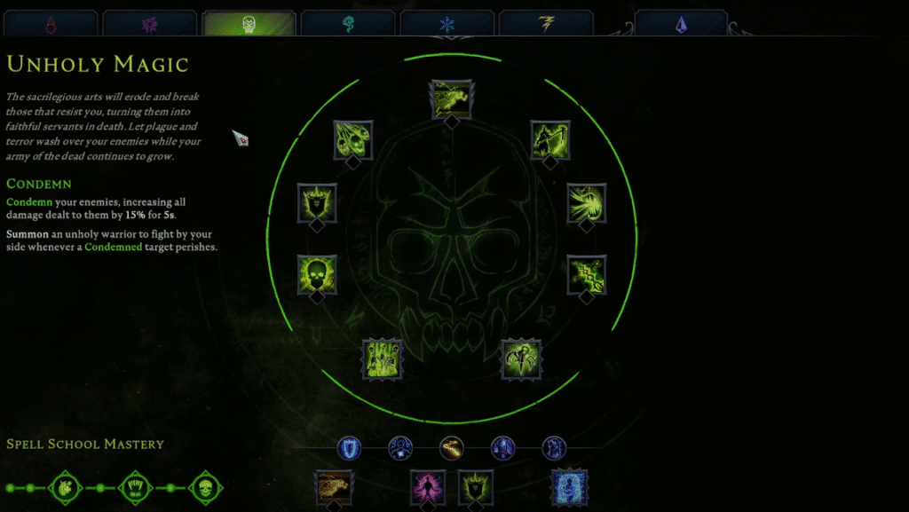 V Rising unholy magic spell tree