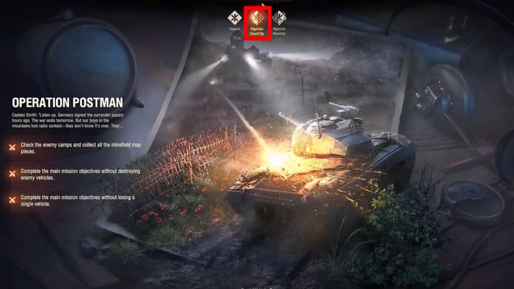 Covert Op | World of Tanks: How to Unlock Chaffee Camo in Operation Postman