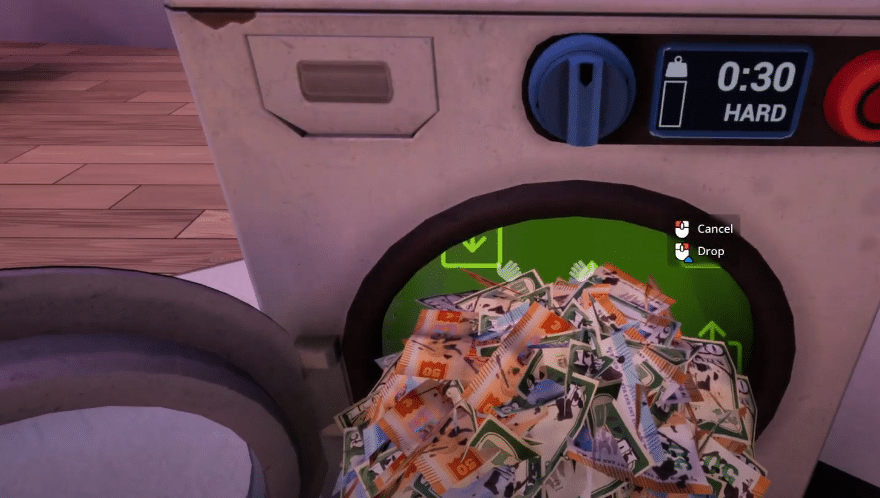 cash cleaner simulator washing machine