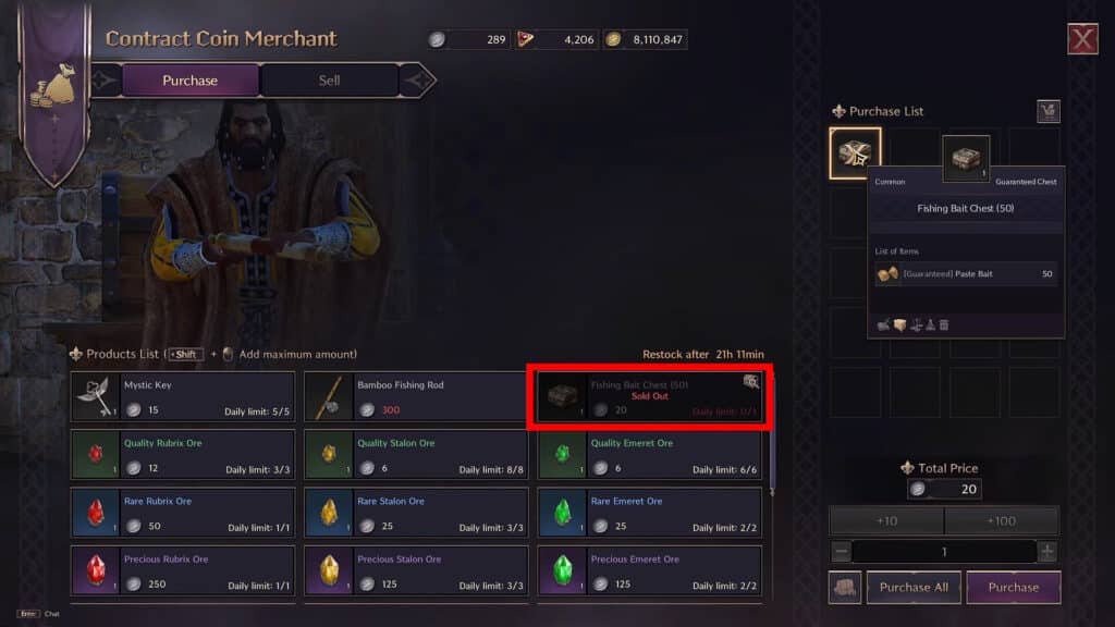 Contract Coin Merchant Paste Bait