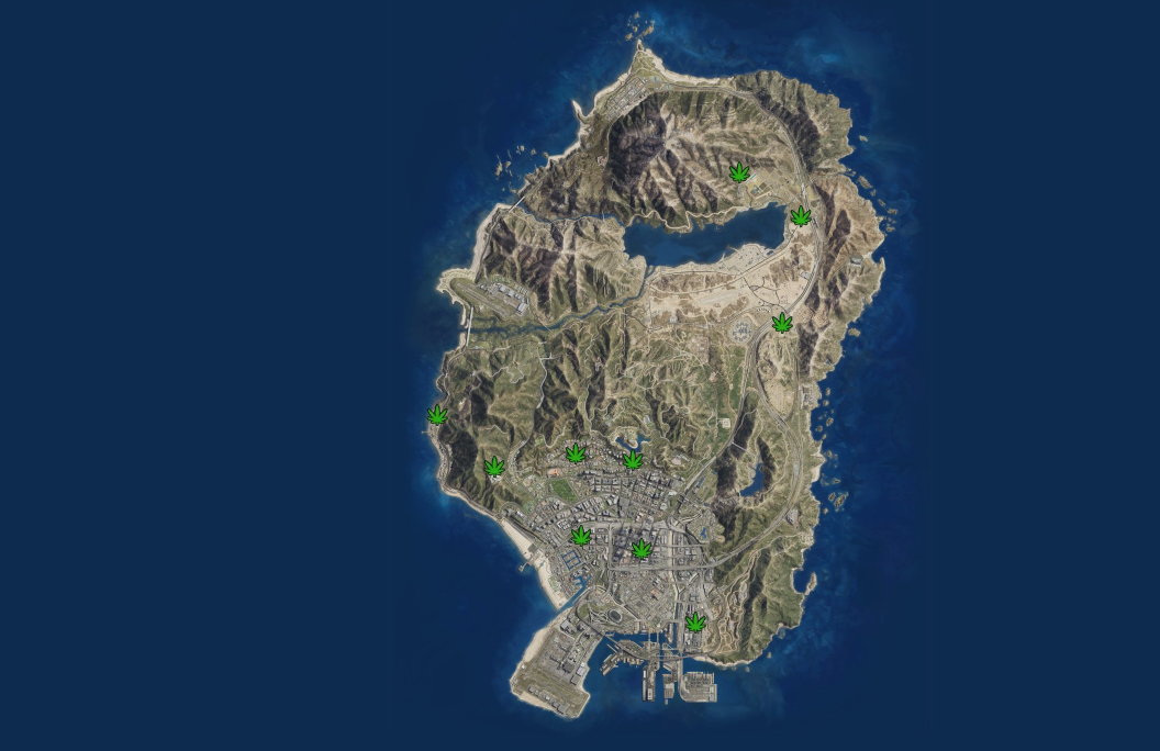 GTA V - All Smoke On The Water Product Locations with Map - Games Fuze