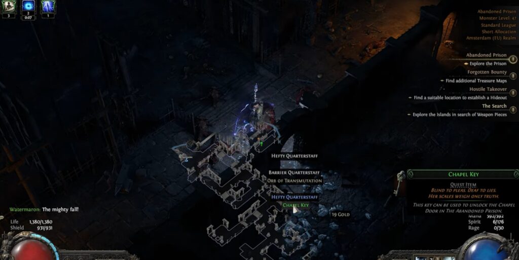 How to Use Chapel Key to Unlock Chapel Door in Path of Exile 2 - Abandoned Prison Goddess of Justice