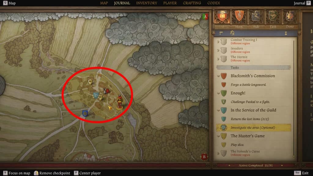 General location of the lost items in KCD2 - In Service of the Guild