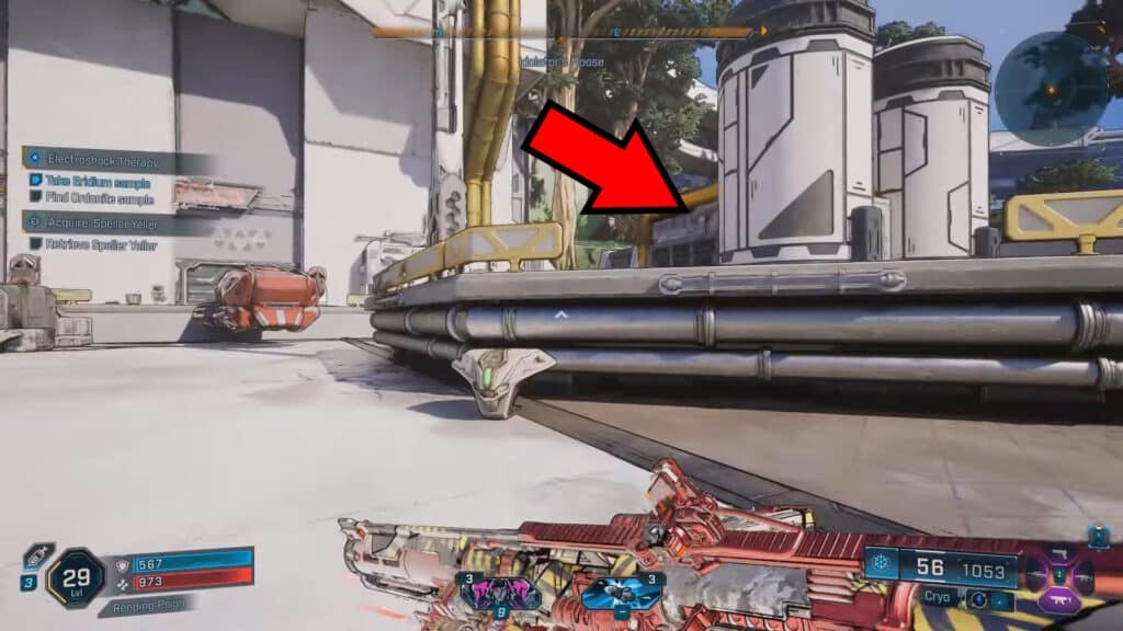 The white silos where the Ordonite Sample is | Borderlands 4