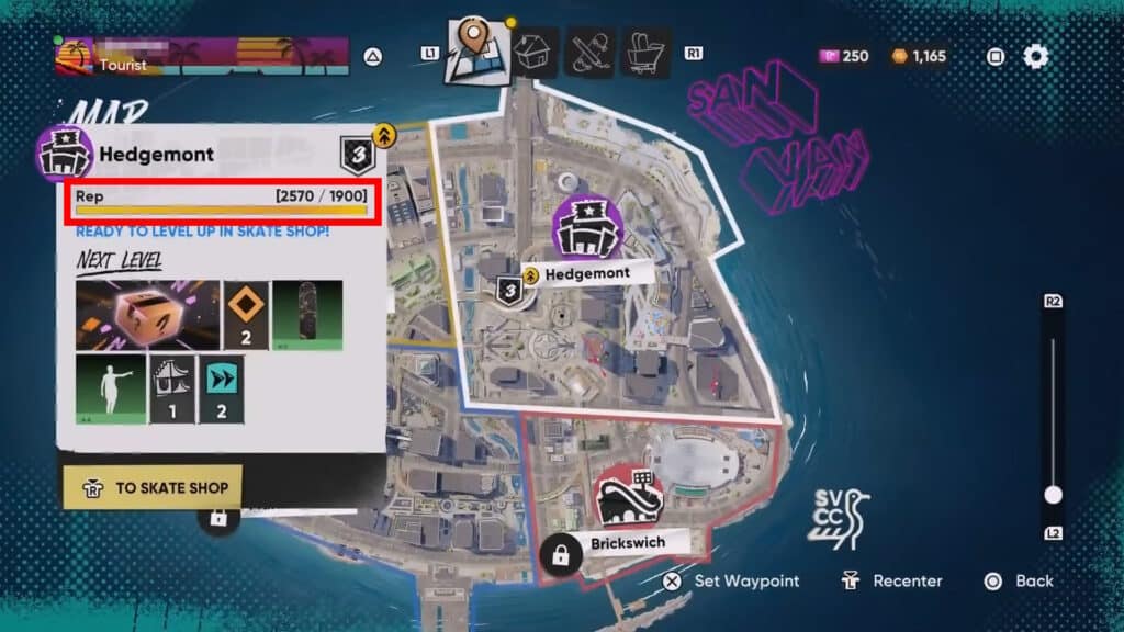 Zone Rep amount in Skate 4