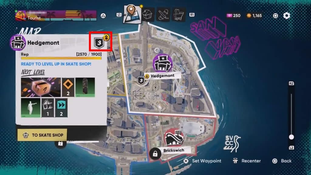 Zone Rep level in Skate 4