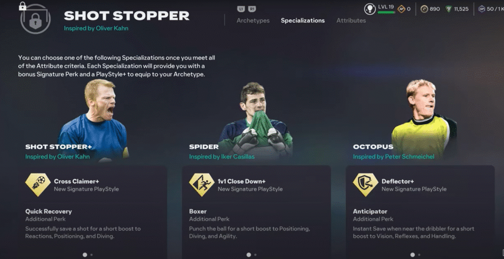 Shot Stopper Specialization 