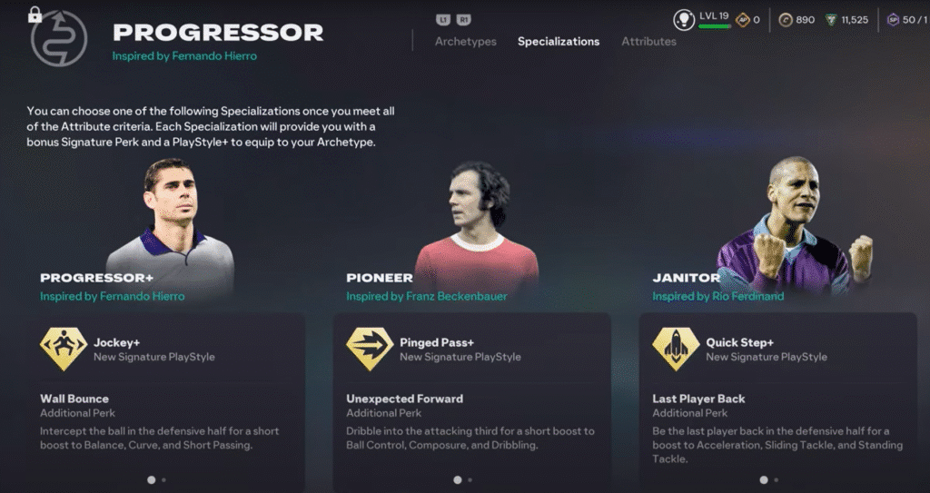 Progressor Specialization