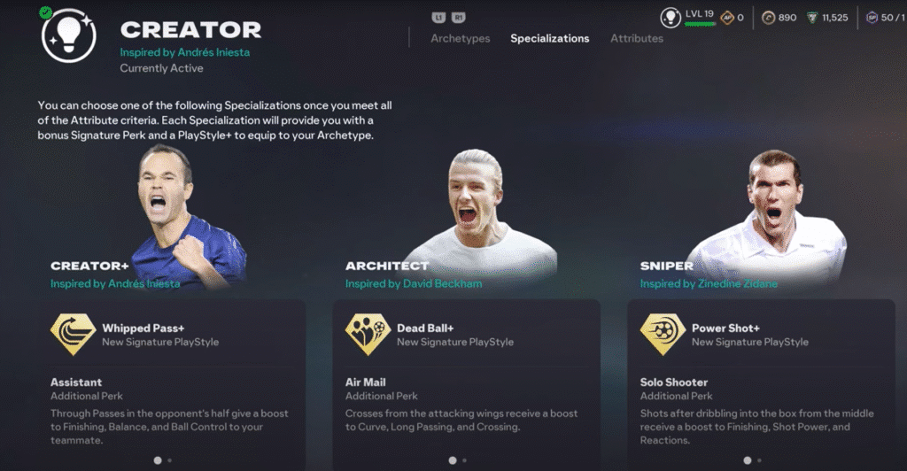Creator Specializations
