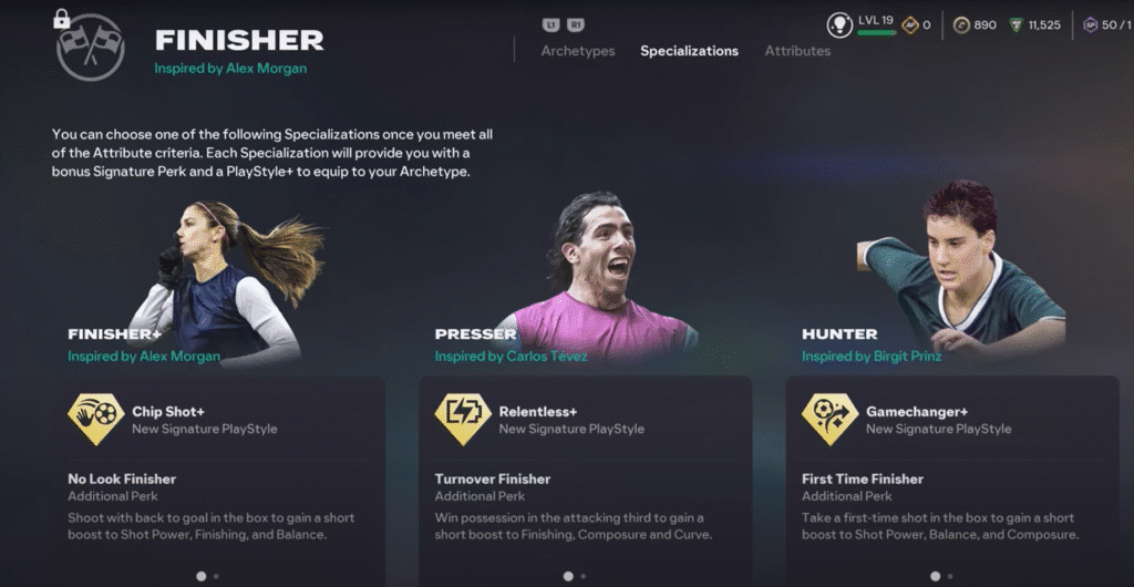 Finisher Specializations