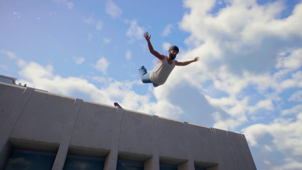 A player doing the Spread Eagle in Skate 4