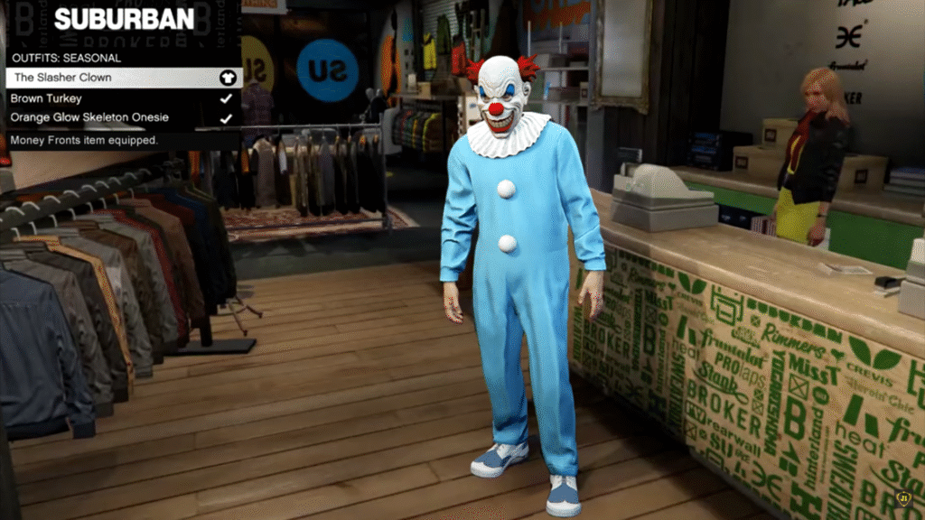 Clown costume in GTA V clothing store