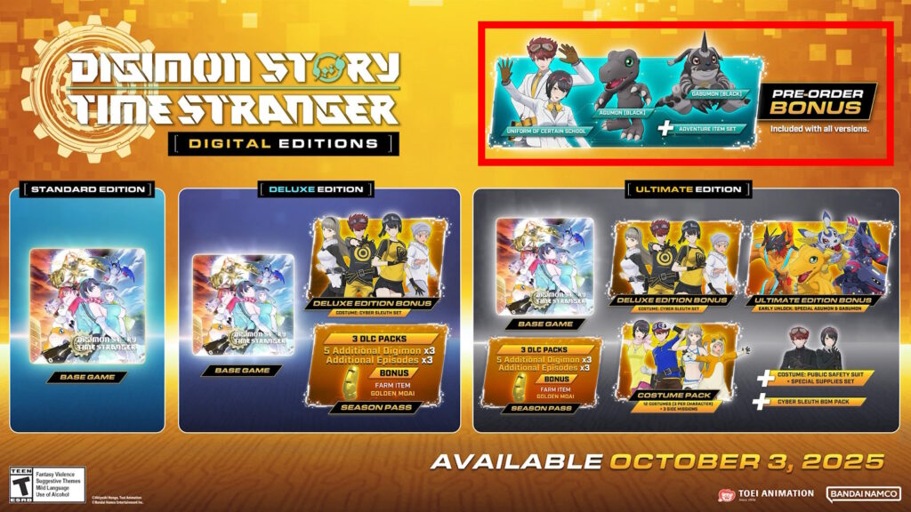 Pre-Order Bonus | Digimon Story Time Stranger