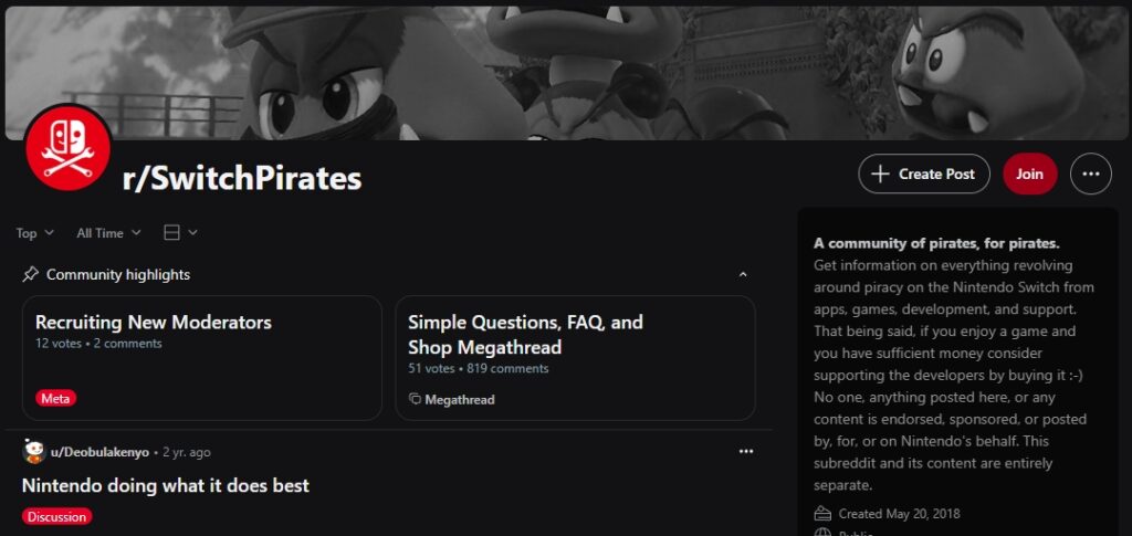 rSwitchPirates subreddit