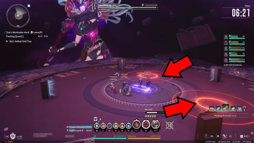 Stun telegraphs during Reverie Megamorph