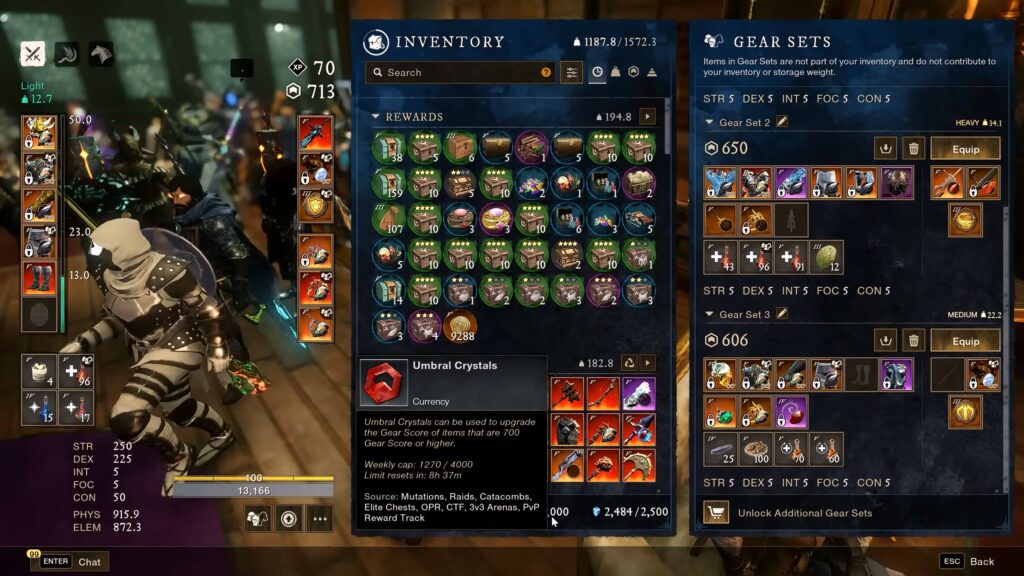 Umbrals description, showing its limit | New World: Aeternum Season 10