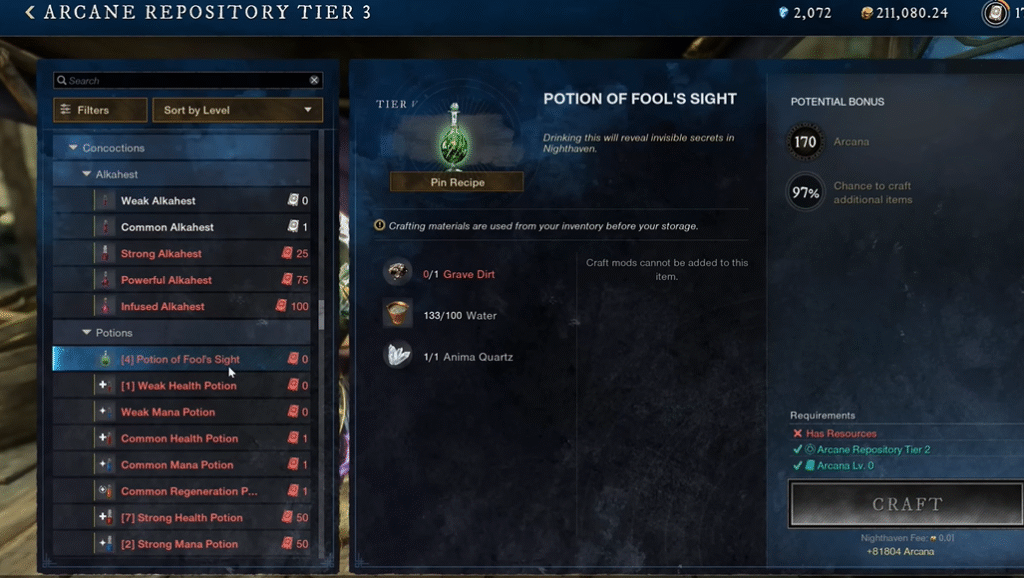 Potion of Fool's Sight