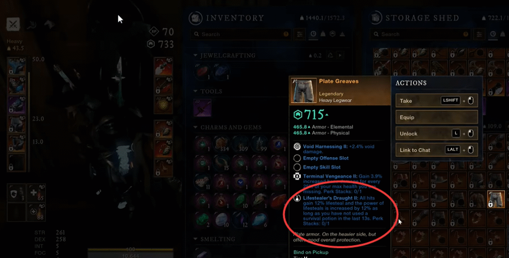 Lifestealer's Draught Charm