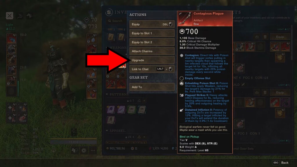 Upgrade option | New World: Aeternum