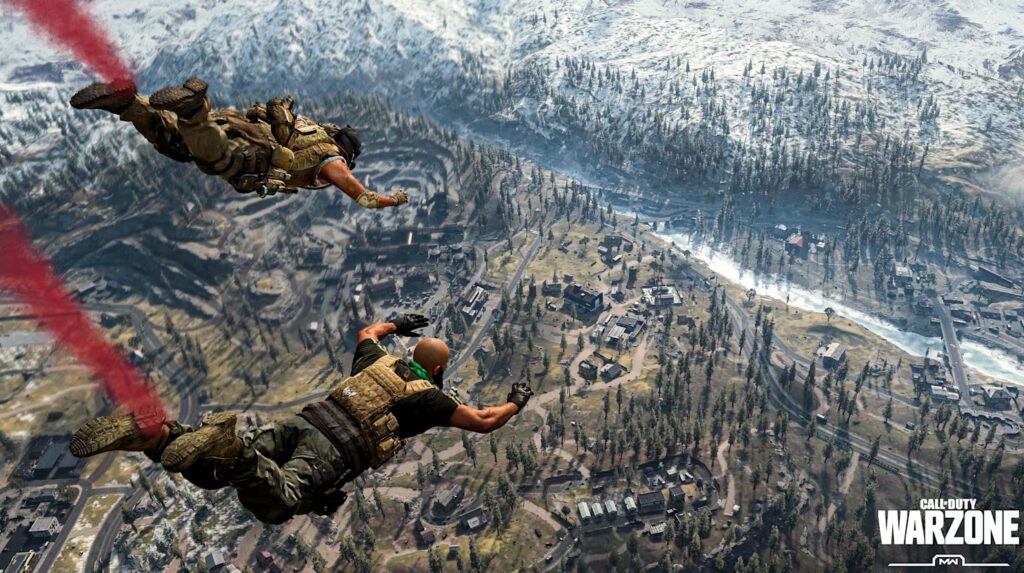Warzone parachute jump
