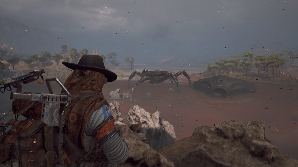 The Queen patrolling around the Harvester | ARC Raiders