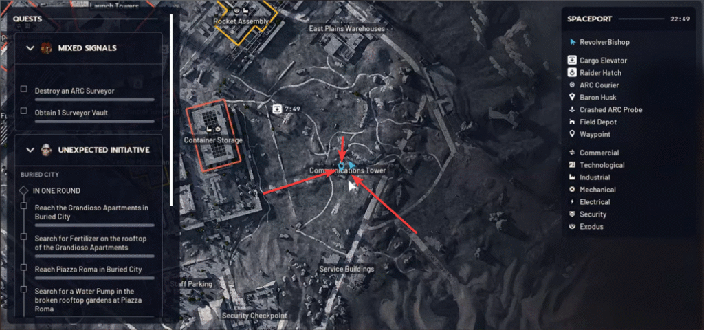 Eyes in The Sky - Communications tower map location